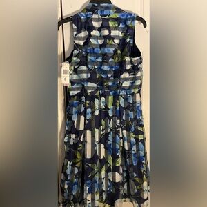 Sandra Darren Blue and Green Floral Dress nwt spring summer